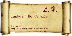 Laskó Horácia névjegykártya